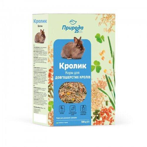 PRIRODA PRIRODA Rabbit + Biotin 500g - Barība garspalvainiem trušiem